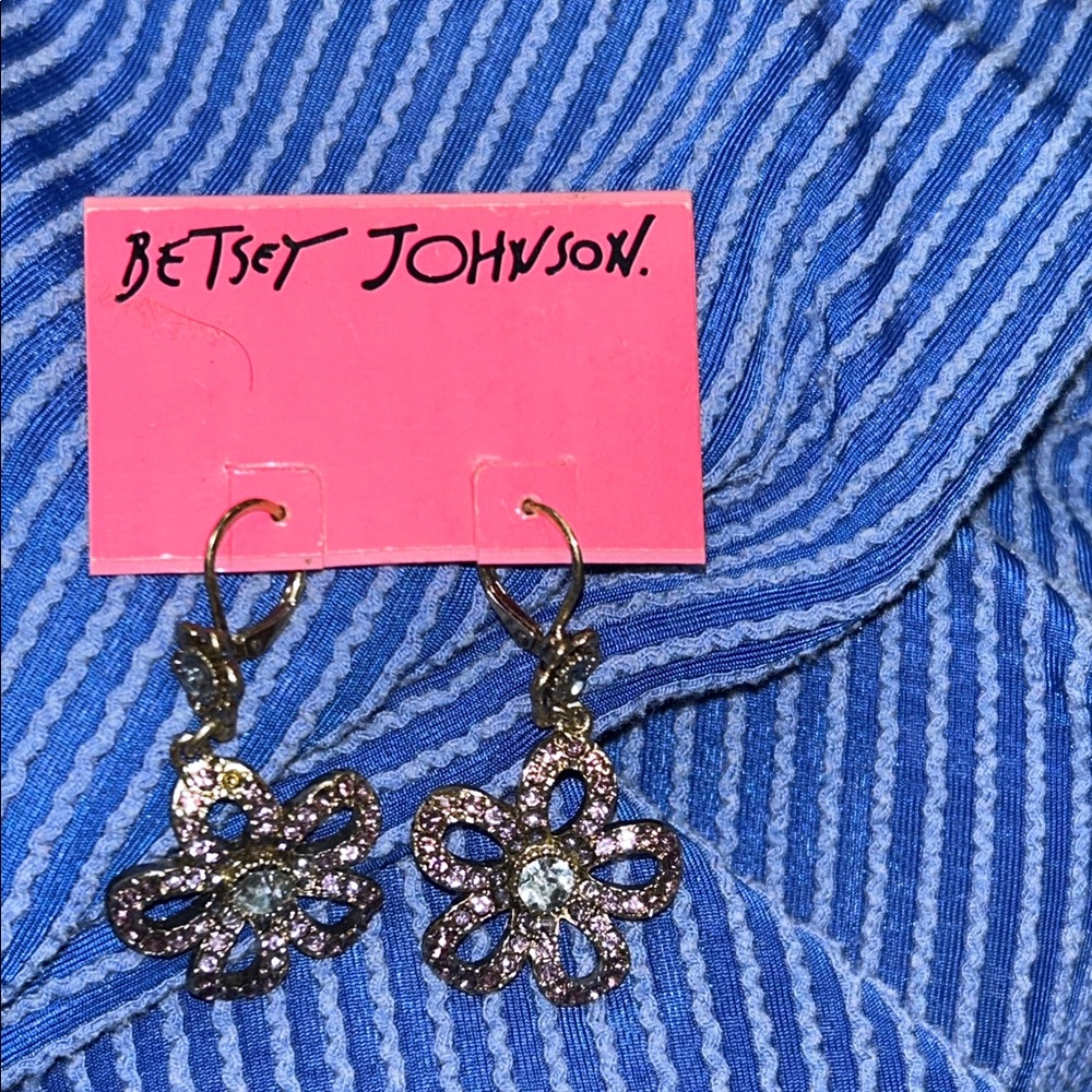 Betsey Johnson Gold and Silver Flower Earrings